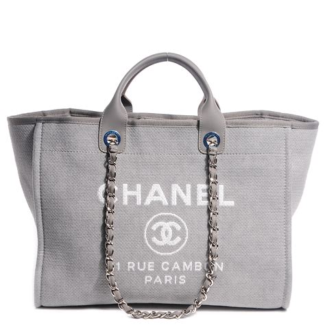 chanel deauville grey|Chanel deauville tote small.